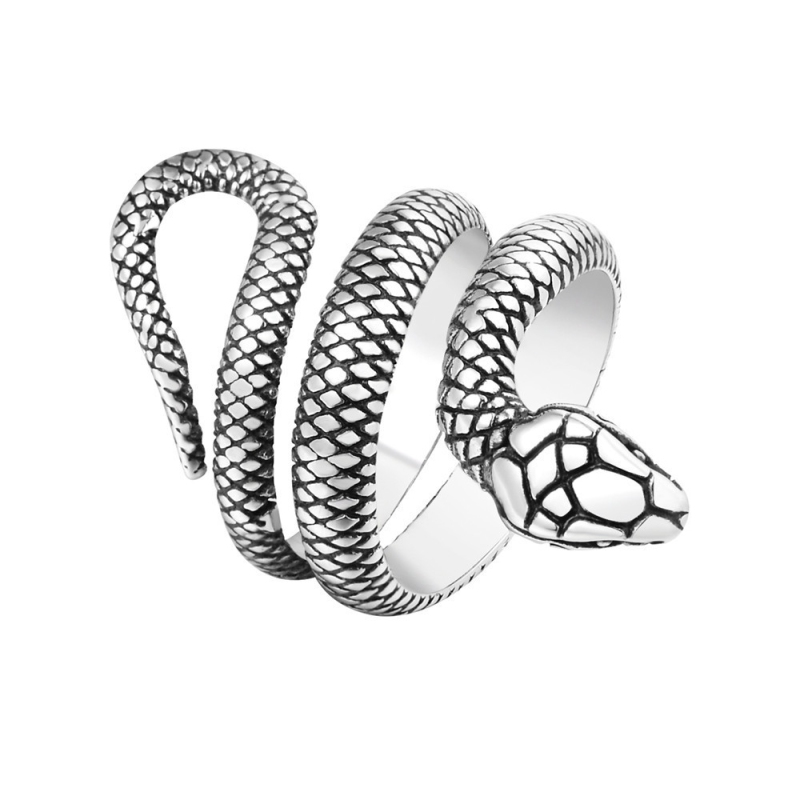 Stainless Steel Snake Band Rings American Europe Antique Handmade Designer Punk Hip-hop Luxury Jewelry Accessories