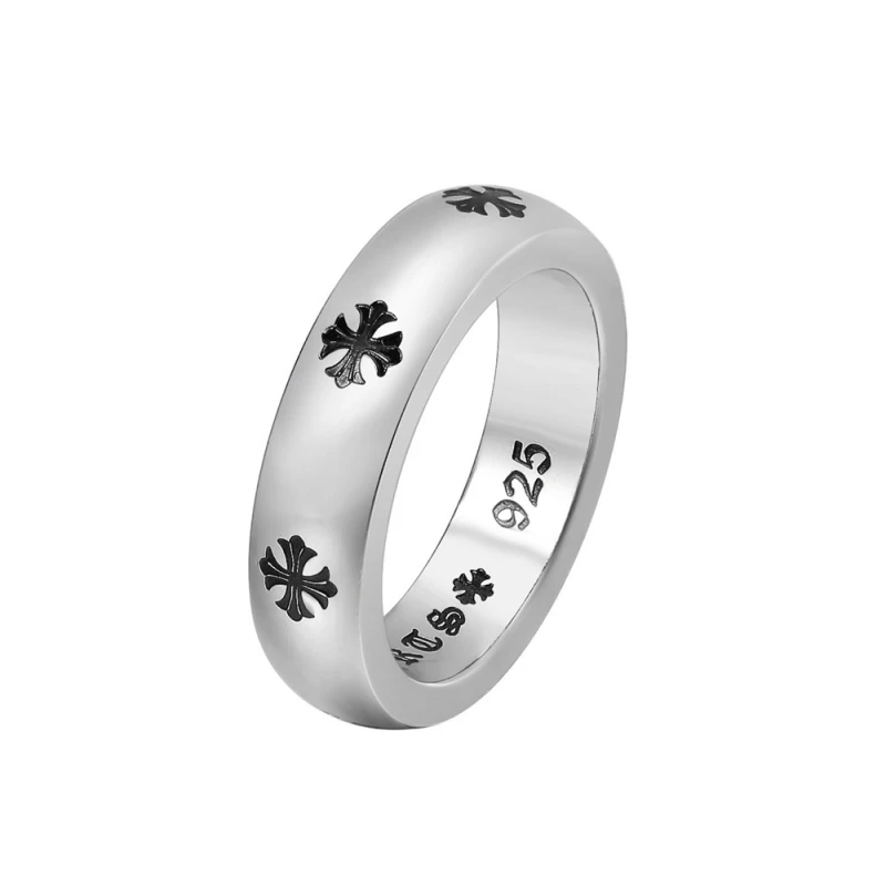 Stainless Steel Crosses Band Rings Antique Handmade Designer Gothic Punk Hip-hop Luxury Jewelry Accessories