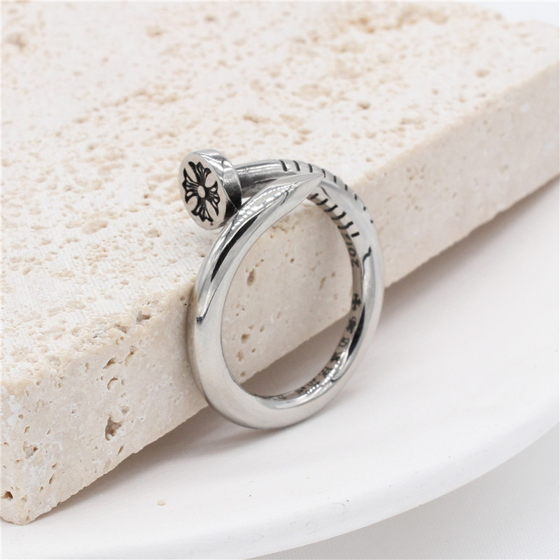 Stainless Steel Band Rings Big Crooked Nail Antique Handmade Designer Gothic Punk Hip-hop Luxury Jewelry Accessories