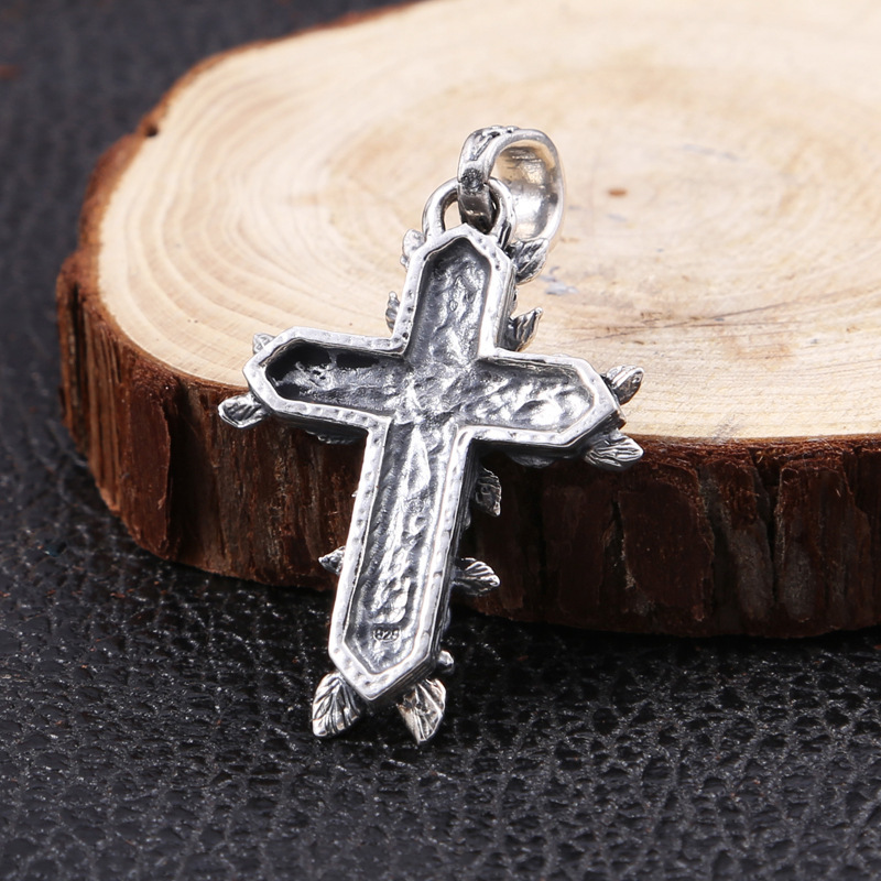 925 Sterling Silver Pendant Necklaces Flower cross Vintage Gothic Punk Hiphop Antique Designer Luxury Jewelry Accessories