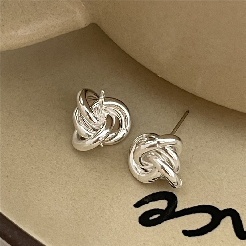 925 Sterling Silver Stud Earring Gold plated Knot Minimalism Vintage Designer Luxury Jewelry Accessories