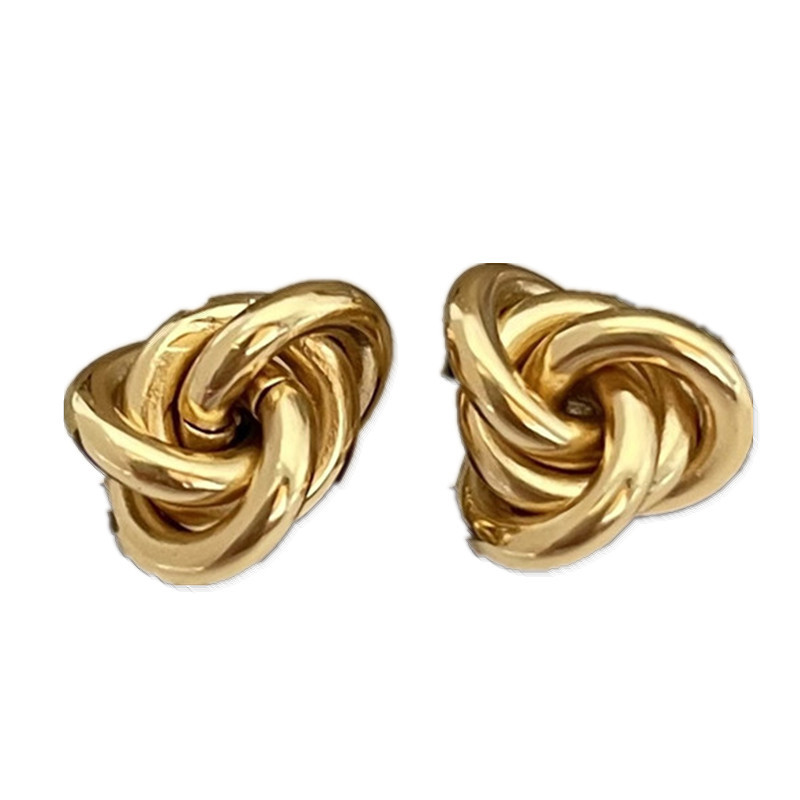 925 Sterling Silver Stud Earring Gold plated Knot Minimalism Vintage Designer Luxury Jewelry Accessories