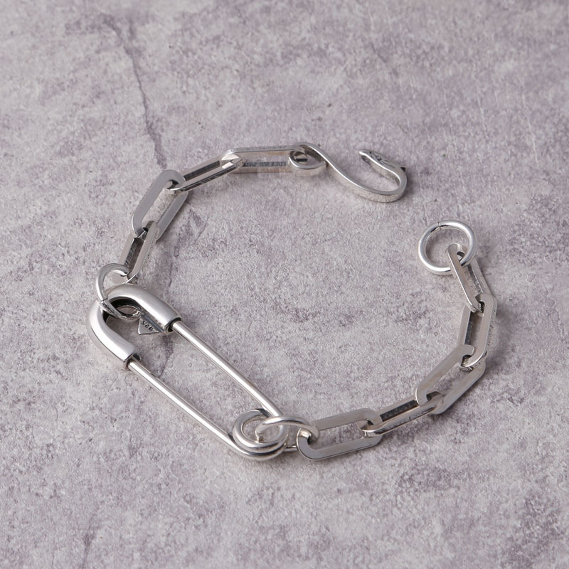 925 Sterling Silver Link Chain Bracelets Clip Antique Gothic Punk Jewelry Accessories