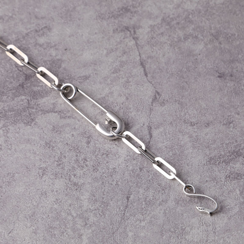 925 Sterling Silver Link Chain Bracelets Clip Antique Gothic Punk Jewelry Accessories