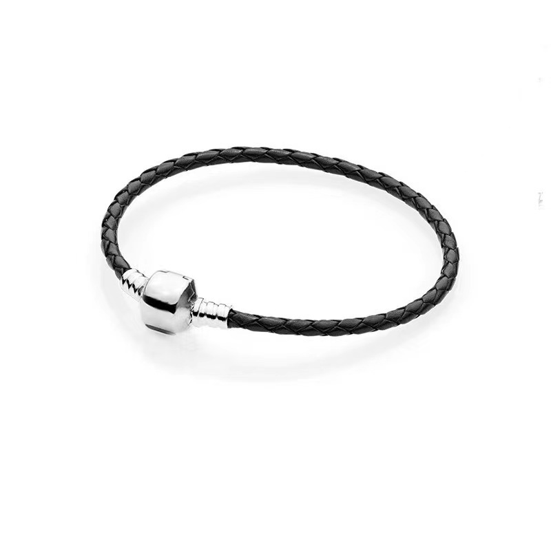 Double Layer Braided Leather Chain Bracelet Clip Clasps Charm Bracelets Pulseras Jewelry Accessories Gifts