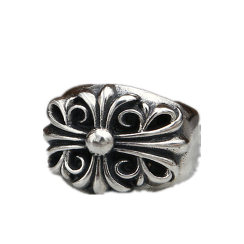Cross Floral Band Rings 925 Sterling Silver Gothic Punk Hip-Hop Vintage Antique Handmade Designer Luxury Jewelry Accessories Gifts