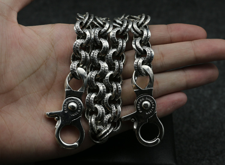 Crosses links Pants Chain 925 sterling silver Vintage Gothic Jewelry Accessories