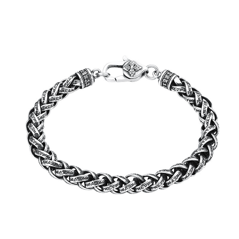Chain Bracelets Foxtail 925 Sterling Silver 18 20 cm Punk ntique Vintage Links Handmade Chains Lobster Clasps Fashion Luxury Jewelry Accessories Gifts For Men
