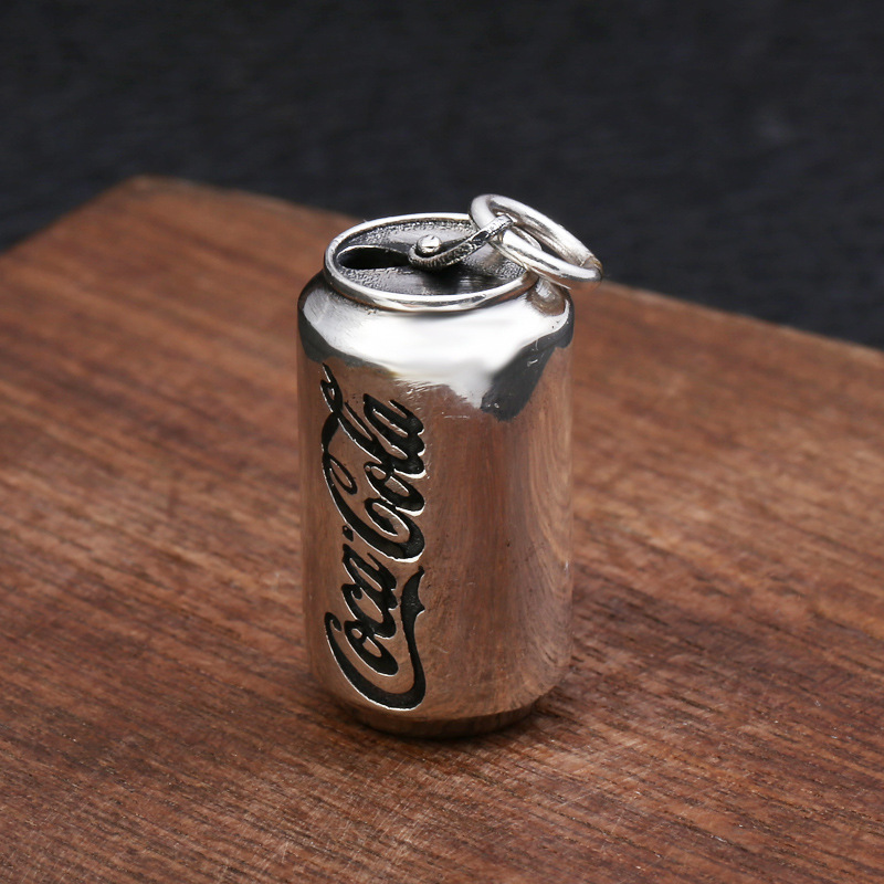 Coca-Cola Can Pendant Necklaces 925 Sterling Silver Vintage Ball Chain Gothic Punk Hiphop Antique Designer Luxury Jewelry Accessories