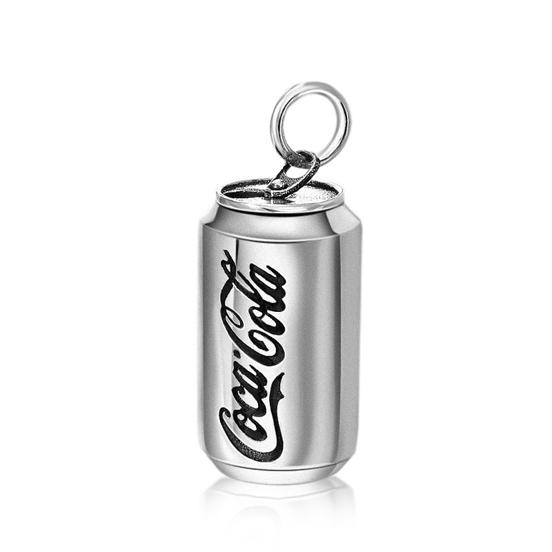 Coca-Cola Can Pendant Necklaces 925 Sterling Silver Vintage Ball Chain Gothic Punk Hiphop Antique Designer Luxury Jewelry Accessories