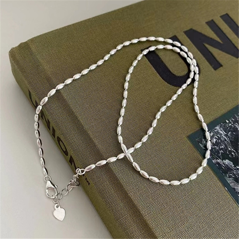 Sausage Links Chains 925 Sterling Silver Necklaces 38cm 5cm extender Gothic Punk Vintage Handmade Designer Chain Luxury Fine Jewelry Accessories Gifts for Women