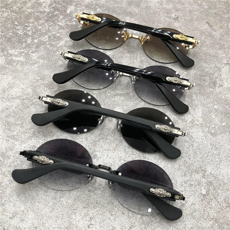 Vintage Fashion Rimless Sunglasses Casual Driving Fishing Sports Beach Eyewears Crosses Metal Frame  DEEP III