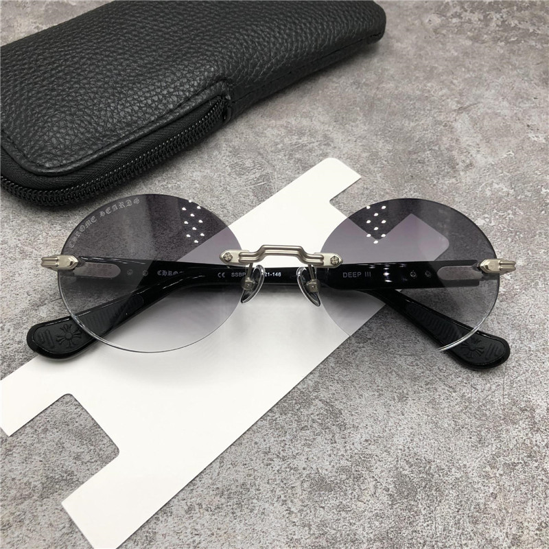 Vintage Fashion Rimless Sunglasses Casual Driving Fishing Sports Beach Eyewears Crosses Metal Frame  DEEP III