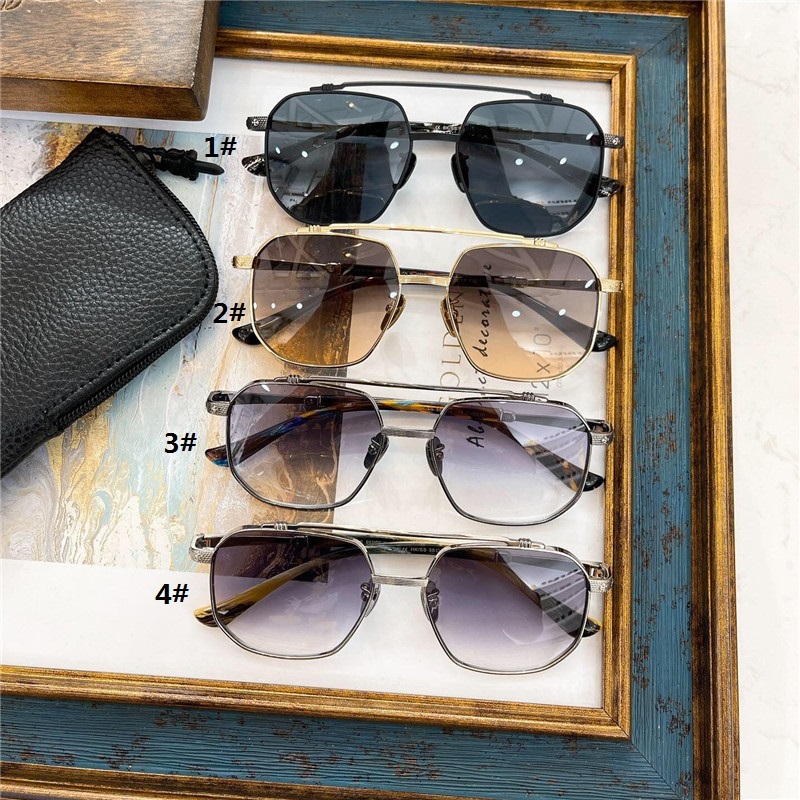 Vintage Fashion Sunglasses Casual Driving Fishing Sports Beach Eyewears Crosses Metal Frame CH8030