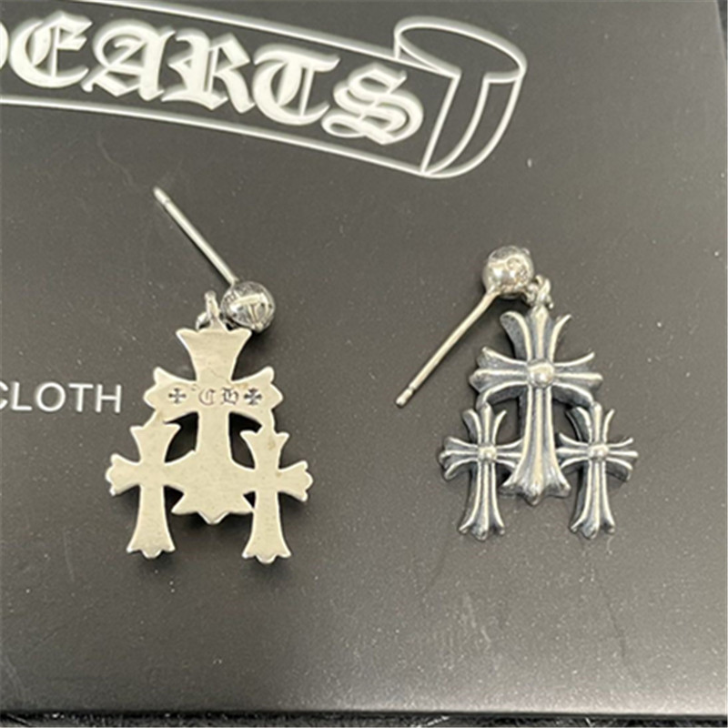 Triple Crosses Dangle Stud Earring Gothic Punk Vintage Designer Jewelry Accessories Gift