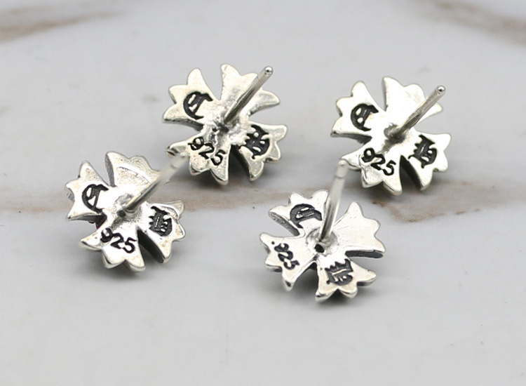 Crosses Stud Earring 925 Sterling Silver Gothic Punk Vintage Designer Luxury Jewelry Accessories Gift