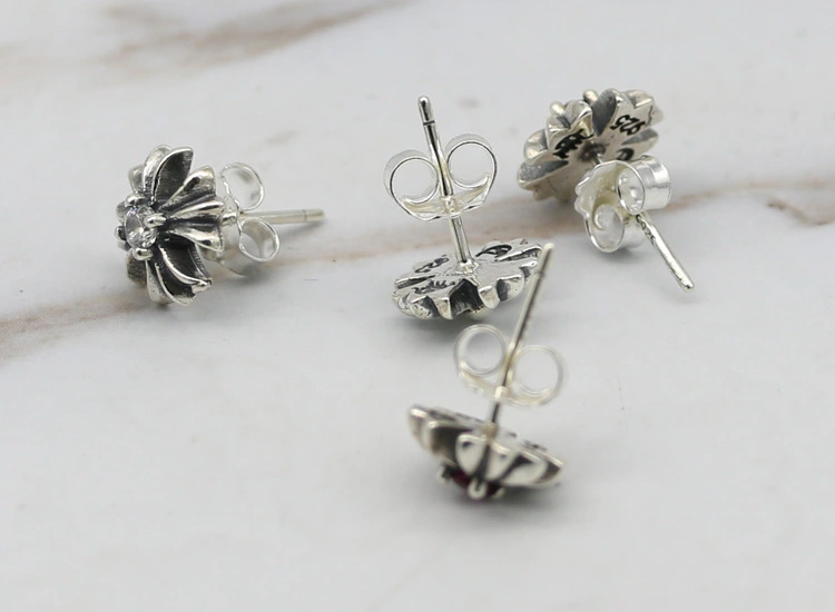 Crosses Stud Earring 925 Sterling Silver Gothic Punk Vintage Designer Luxury Jewelry Accessories Gift