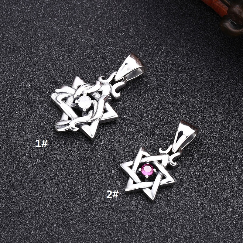 Six-pointed Stars Pendant Necklaces 925 Sterling Silver Vintage Gothic Punk Hiphop Antique Designer Luxury Jewelry Accessories