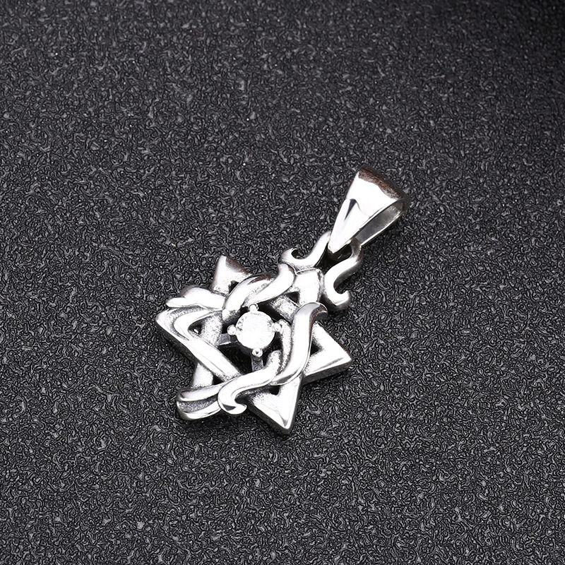 Six-pointed Stars Pendant Necklaces 925 Sterling Silver Vintage Gothic Punk Hiphop Antique Designer Luxury Jewelry Accessories