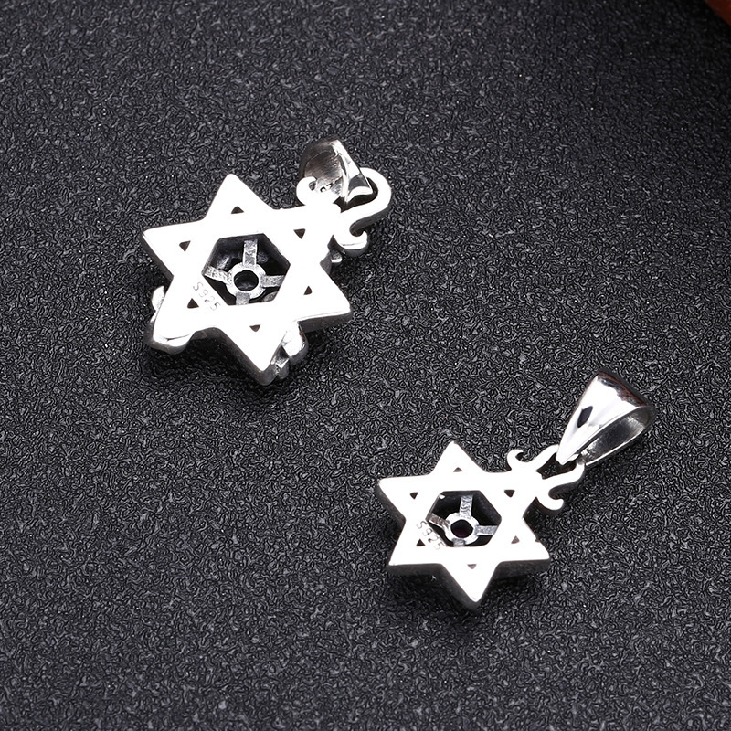 Six-pointed Stars Pendant Necklaces 925 Sterling Silver Vintage Gothic Punk Hiphop Antique Designer Luxury Jewelry Accessories