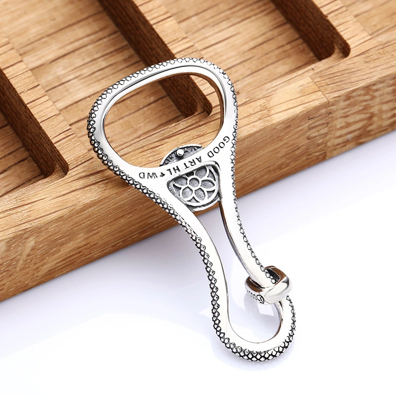 Bottle Opener Pendant Necklaces 925 Sterling Silver Vintage Gothic Punk Hiphop Antique Designer Luxury Jewelry Accessories