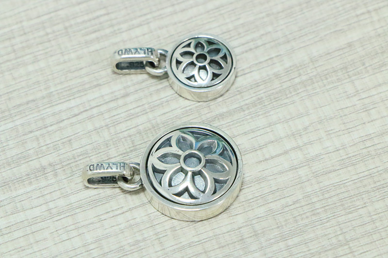 Flower Round Pendant 925 Sterling Silver Jewelry