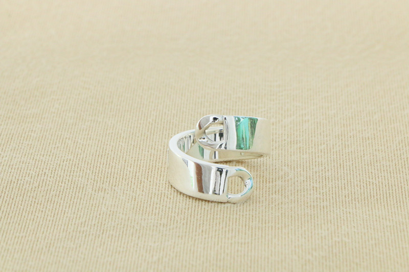 Crooked Badge Adjustable Ring 925 Sterling Silver Jewelry