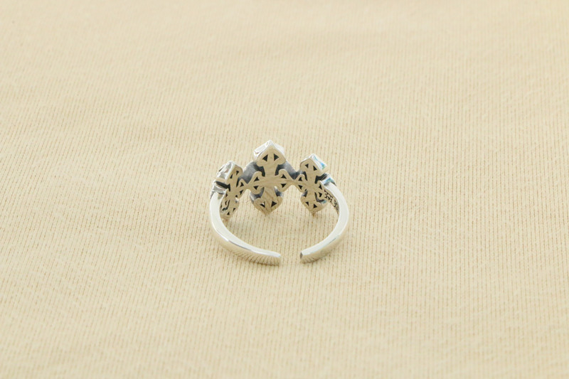 Floral Crosses Adjustable Ring 925 Sterling Silver Jewelry