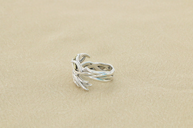 Interlacing Branches Cross Adjustable Ring 925 Sterling Silver Jewelry