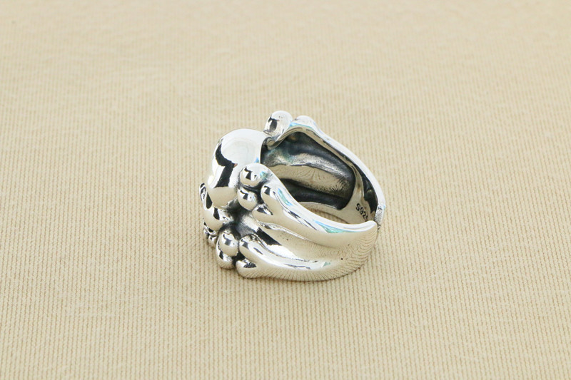 Skull Adjustable Ring 925 Sterling Silver Jewelry