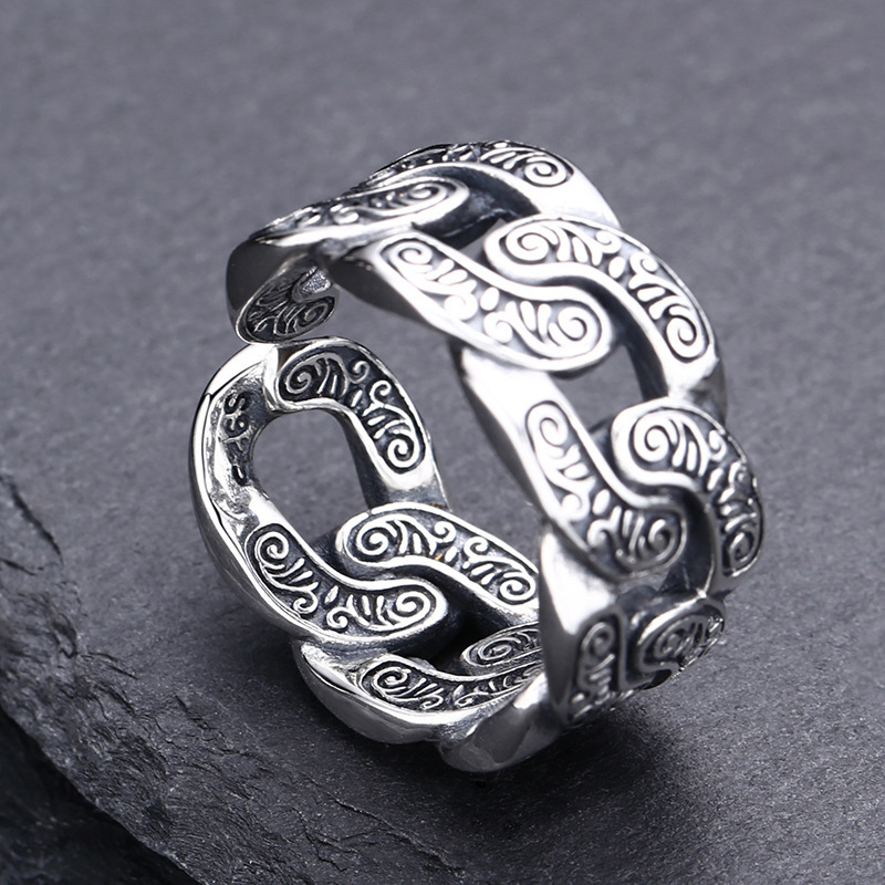 Scroll Links Adjustable Ring 925 Sterling Silver Jewelry