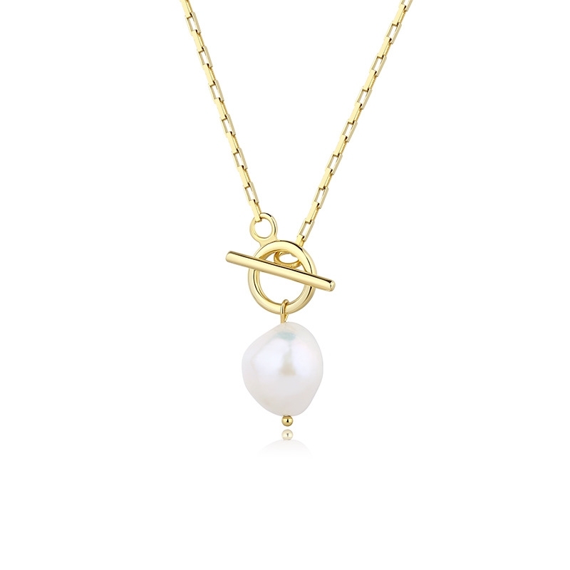 Irregular Pearl Pendant Necklace 925 Sterling silver Jewelry