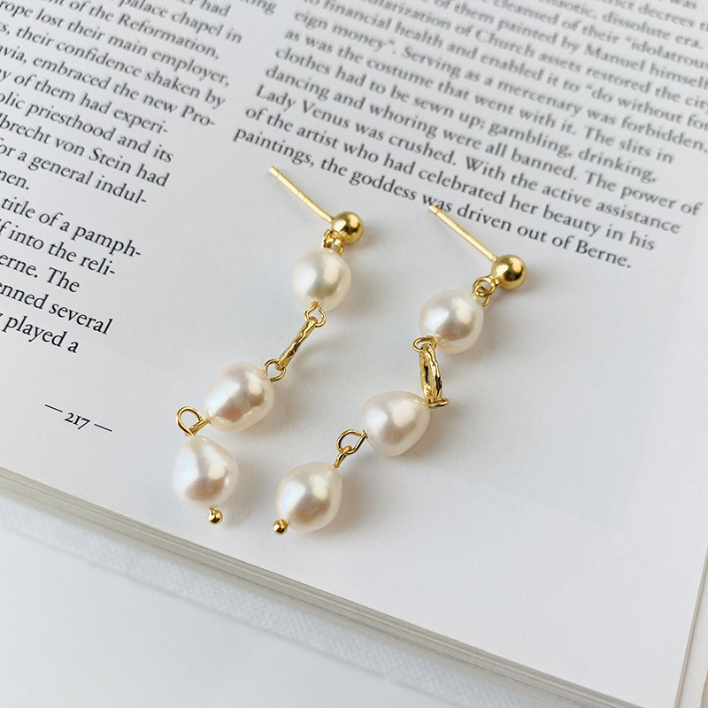 Dangle Earring With Pearls 925 Sterling Silver Jewelry