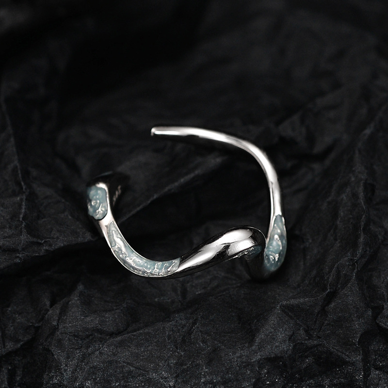 Snake Adjustable Ring 925 Sterling Silver Jewelry With Enamel