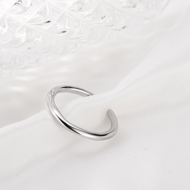 Irregular Wire Adjustable Ring 925 Sterling Silver Jewelry