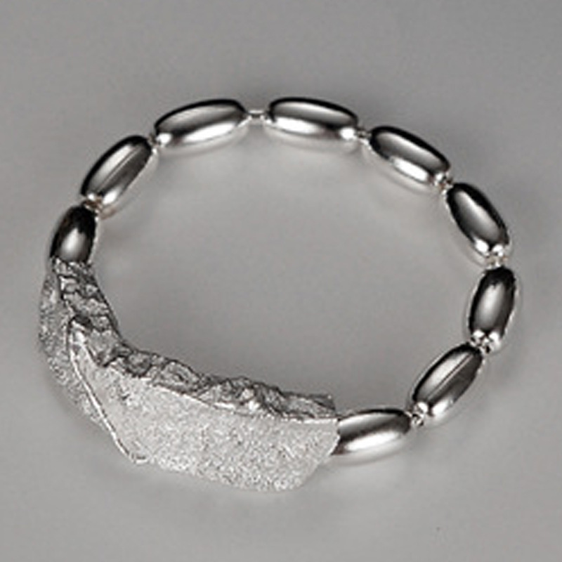 Sausage Link Chain Rock Texture Band Ring 925 Sterling Silver Jewelry