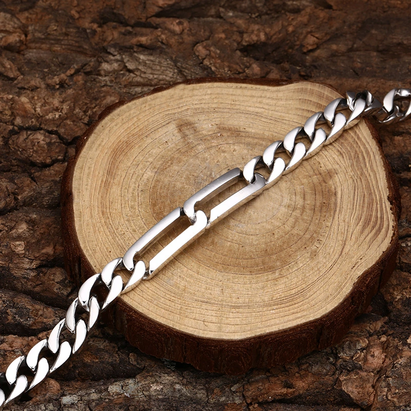 Thick Link Chain Bracelet for Men Bold Elegance 925 Sterling Silver Vintage Style Jewelry