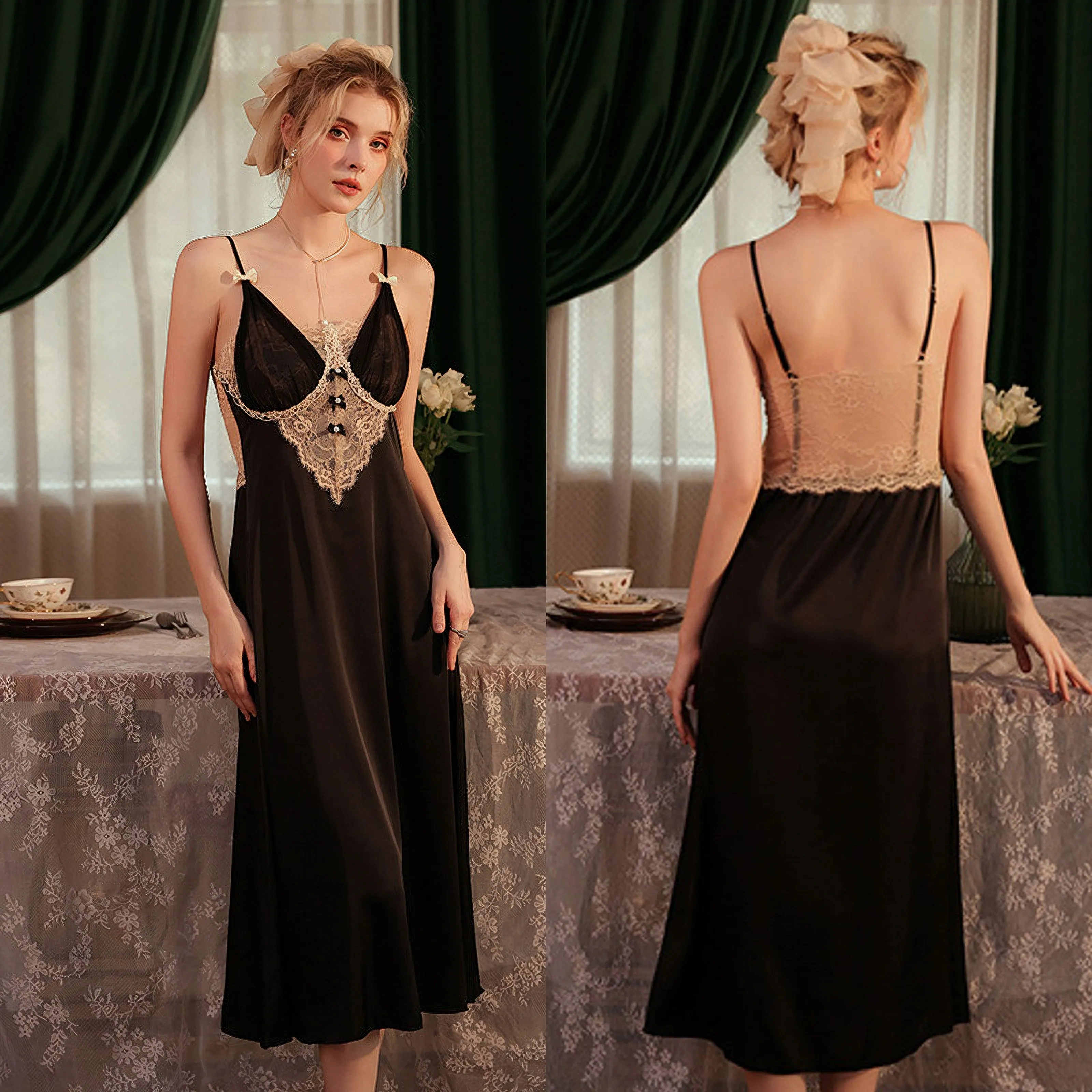 Luxurious long sleep dress