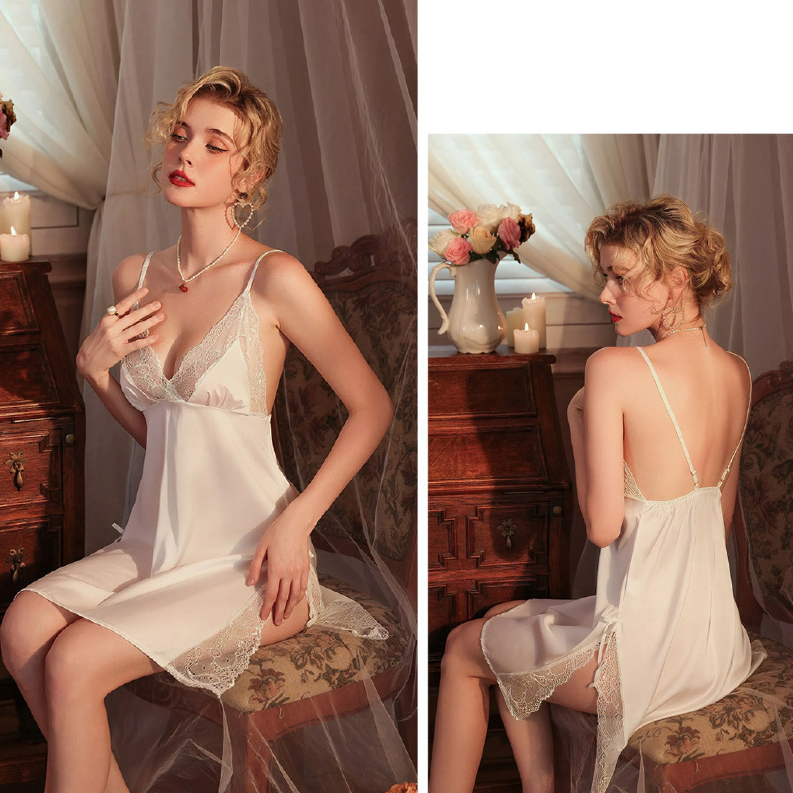 Anti-convex suspender dress & Robe