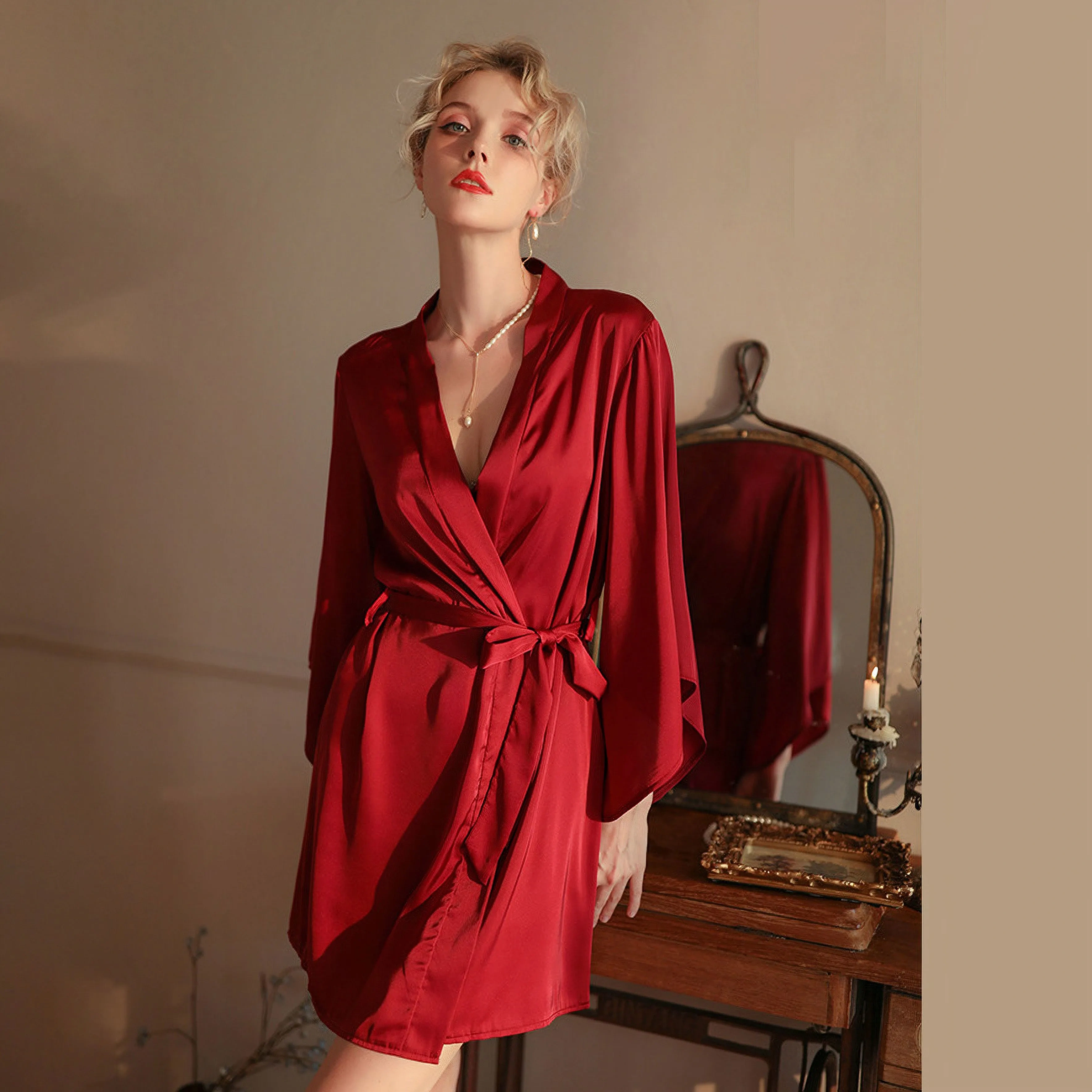 Sexy push-up lace nightdress & Robe suit