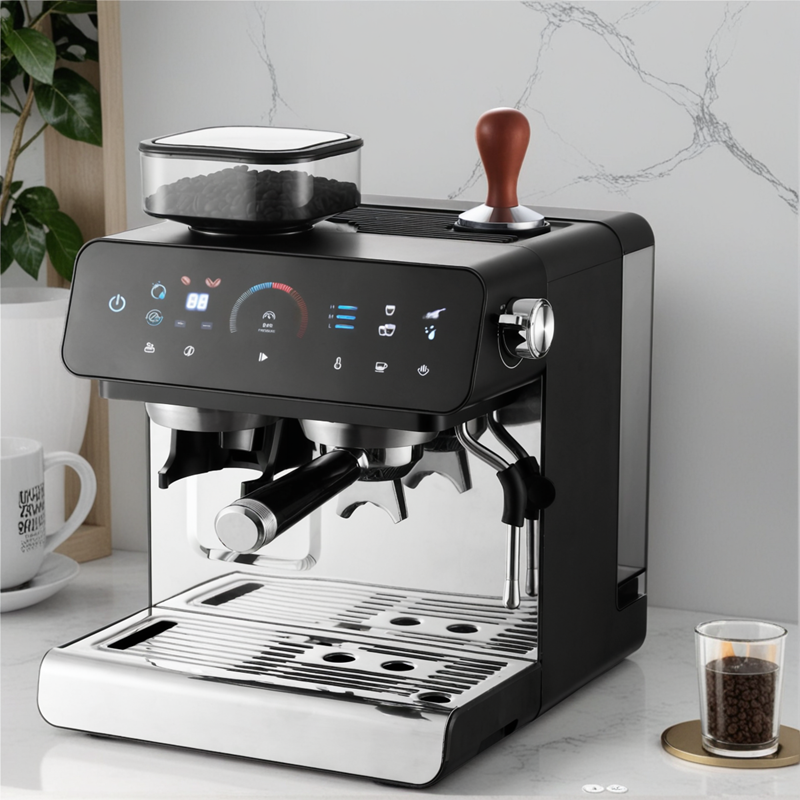 Semi-auto professional double boiler latte coffee machine innovative espresso maker with bean grinder