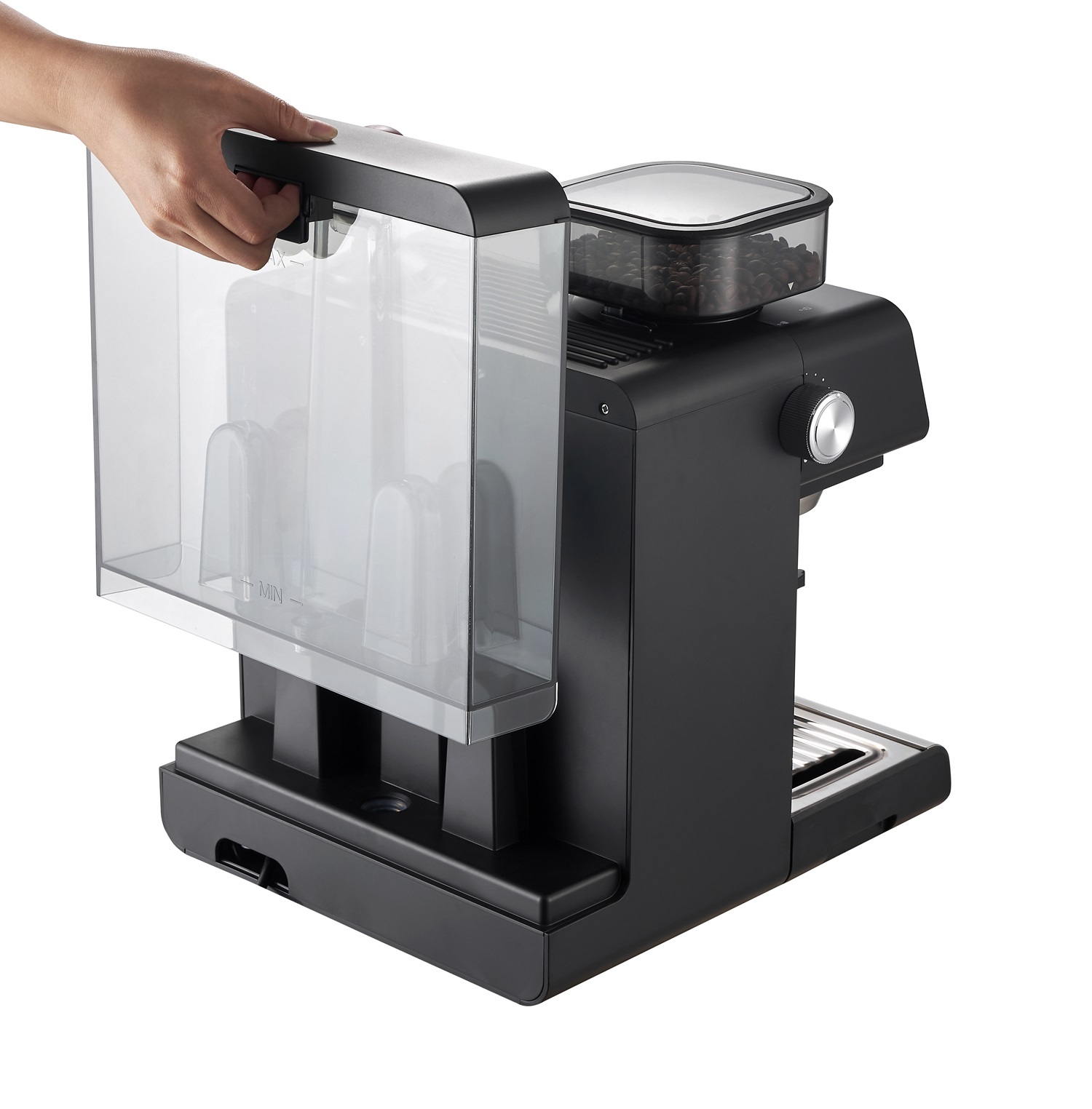 Semi-auto professional double boiler latte coffee machine innovative espresso maker with bean grinder