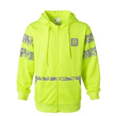 Longtouch - Customized Safety Zipper Hi-Vis Fleeced Hoodie - Visibility Jacket