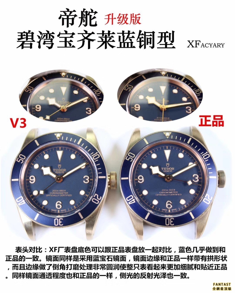 XF精品：帝舵 蓝铜花升级版