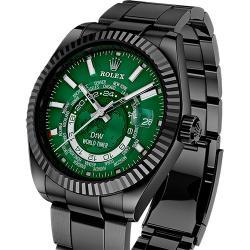 勞力士 Rolex Sky-Dweller 縱航者 天行者 俄羅斯DIW改裝廠 World Timer Black DLC Green