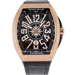 法兰克穆勒 Franck Muller Vanguard Yachting V 45 SC DT AC BL RG Black 黑面镶钻