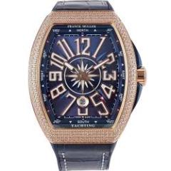 法蘭克穆勒 Franck Muller Vanguard Yachting V 45 SC DT AC BL RG Blue 藍面鑲鉆