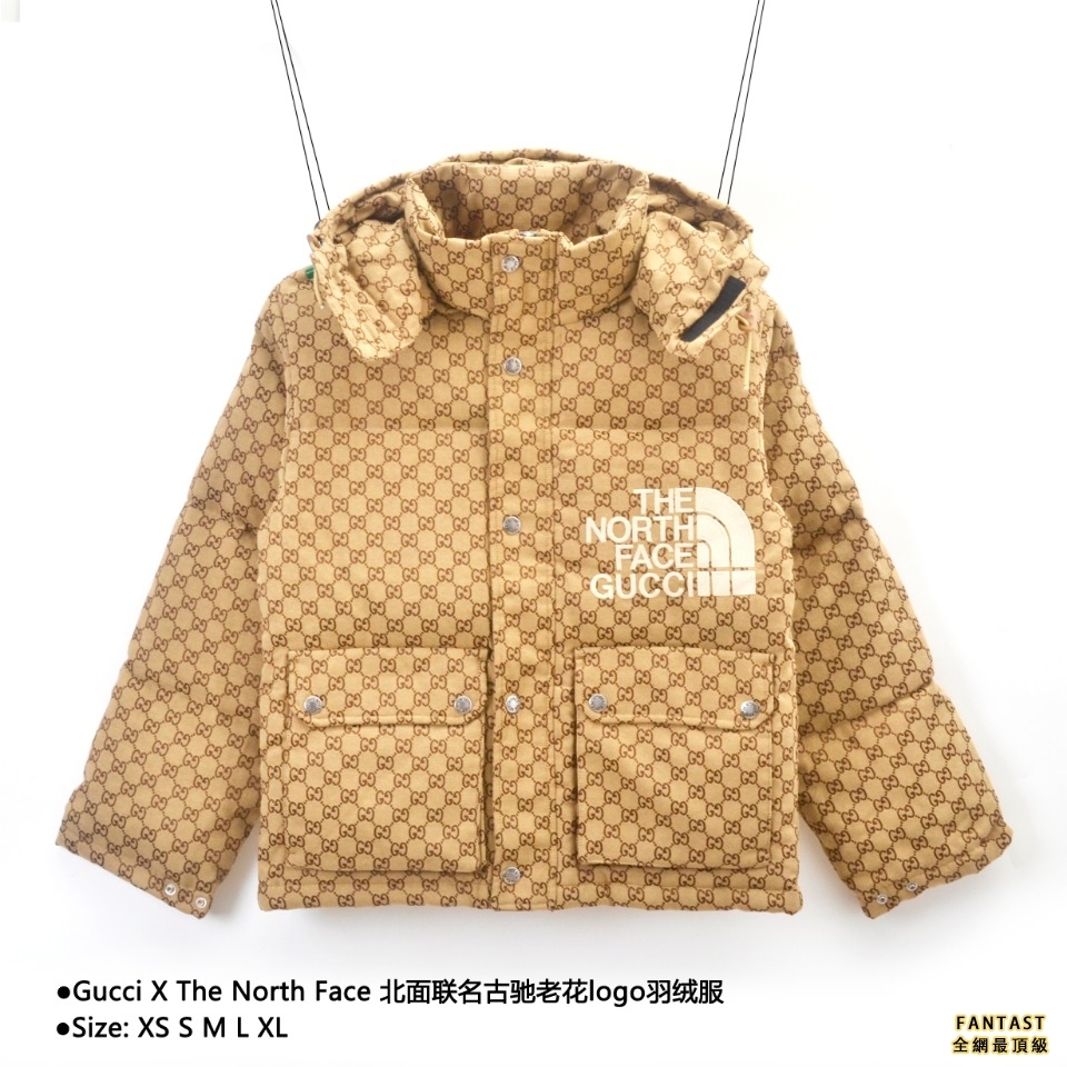 Gucci X The North Face 北面聯名古馳老花logo羽絨服