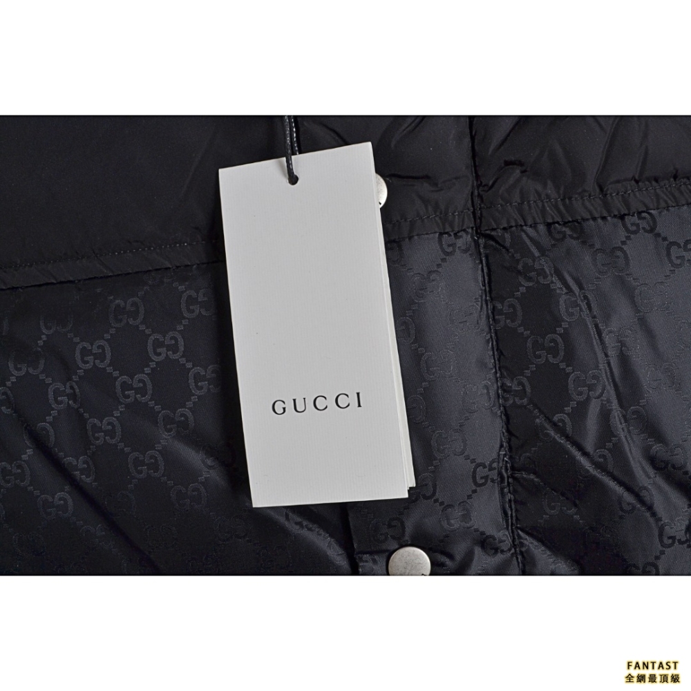 Gucci古馳 雙GG滿印提花反光織帶羽絨服