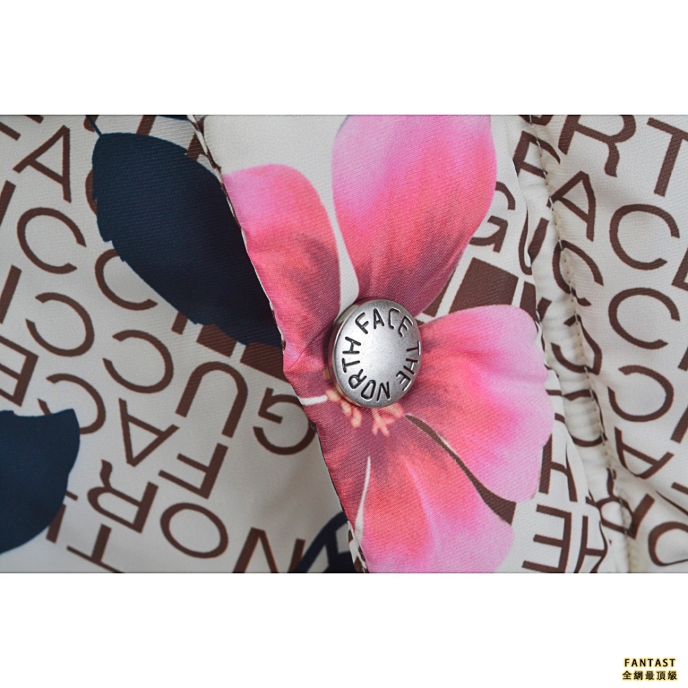 Gucci X The North face 聯名款 花卉馬蹄 連帽羽絨服